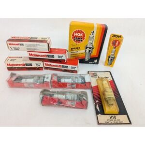 Mixed Lot 13 VTG  NOS Spark Plugs  NGK Ford Champion Motorcycle Lawn Advertising